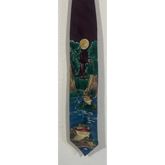 Vintage Budweiser Beer Frog Mens Silk Tie Official Anheuser Busch 1995 - Picture 1 of 4